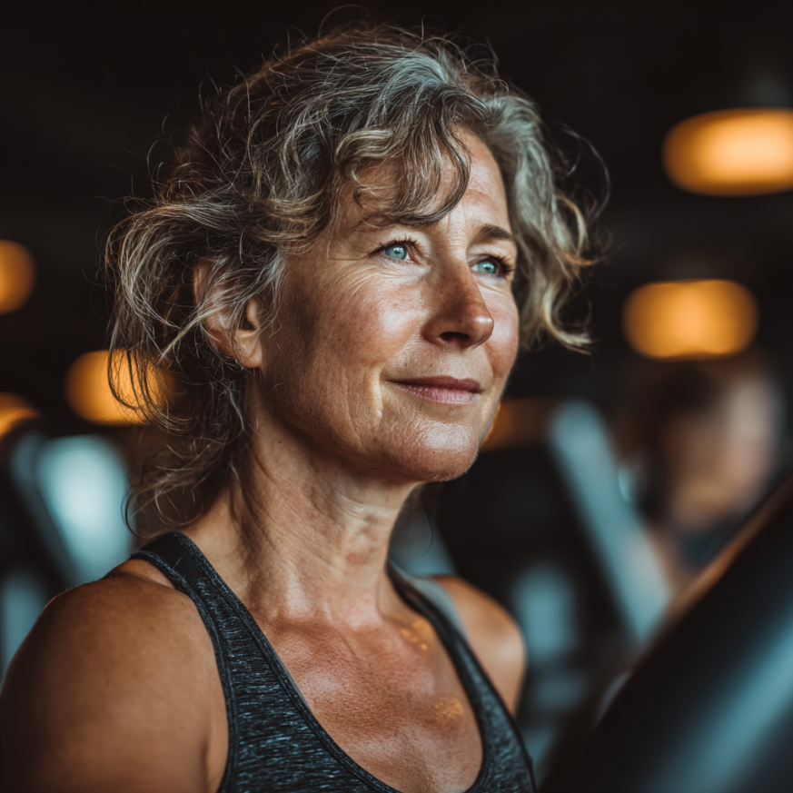 Adulti maturi che praticano fitness in modo sicuro e graduale